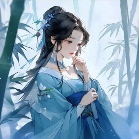 Blue Hanfu Among Green Bamboo — Matching Avatars · Izquierda