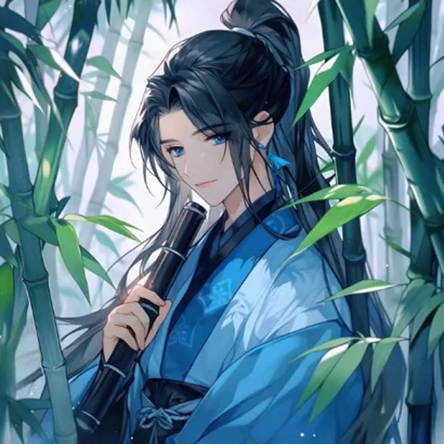 Blue Hanfu Among Green Bamboo — Matching Avatars · Right