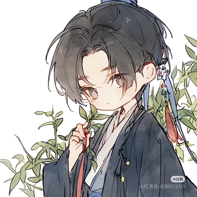 Chibi Hanfu Couple Among Bamboo Leaves — Matching Avatars · Right
