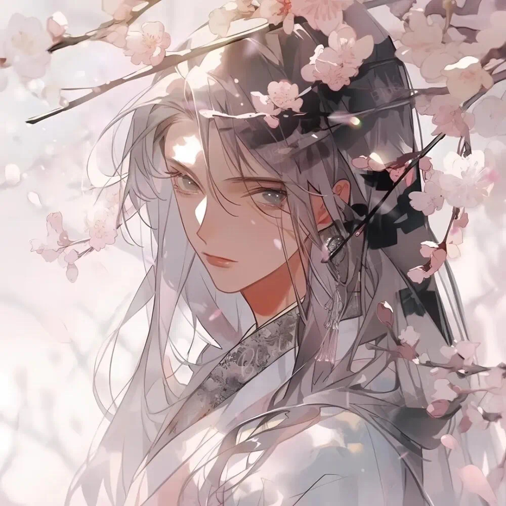Peach Blossom Branches and a Delicate Veil — Matching Avatars · Izquierda
