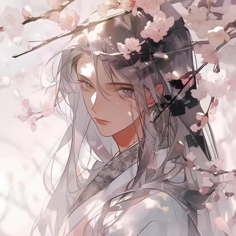 Peach Blossom Branches and a Delicate Veil — Matching Avatars · Izquierda