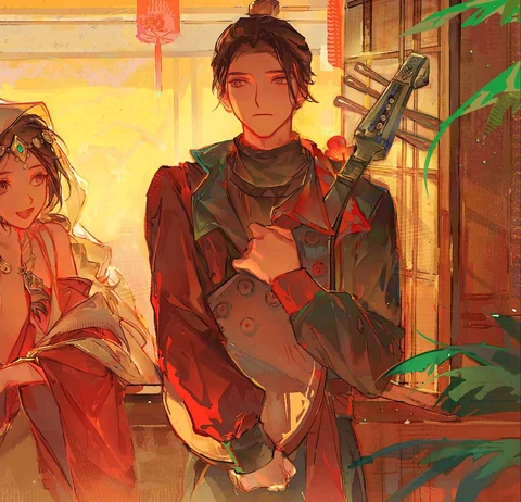 A Golden Evening in an Old Street — Matching Avatars · Izquierda