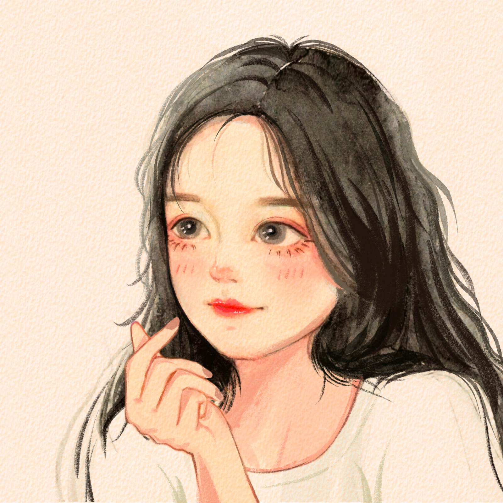 Soft Watercolor Couple Portraits — Matching Avatars · Derecha