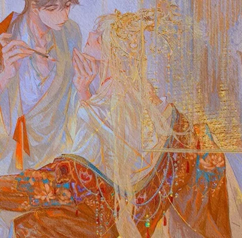 金色复古笔触 · 配套头像 · 左图
