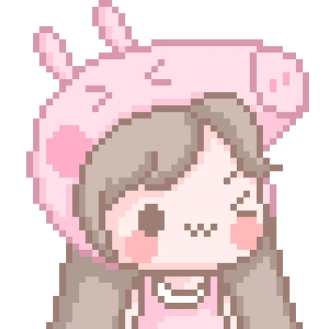 Pixel Couple in Pink Bunny Hats — Matching Avatars · Right