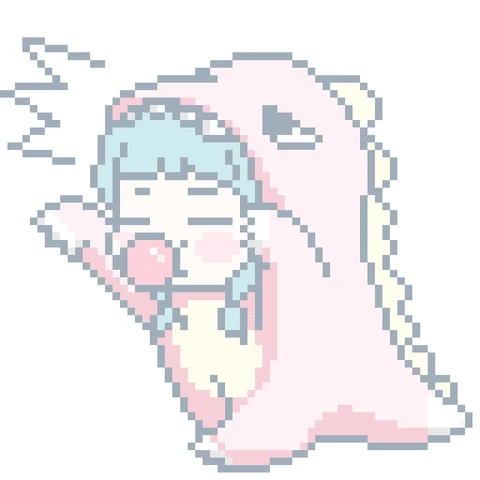 Pixel Shark-Suit Hugs — Matching Avatars · Izquierda