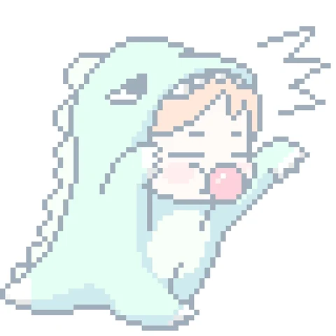 Pixel Shark-Suit Hugs — Matching Avatars · Derecha