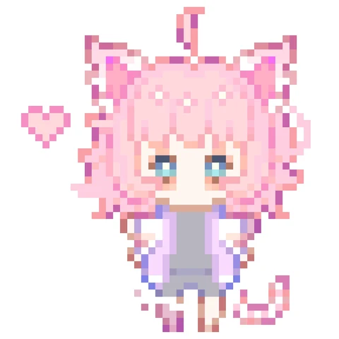 像素霓虹猫耳 · 配套头像 · 左图