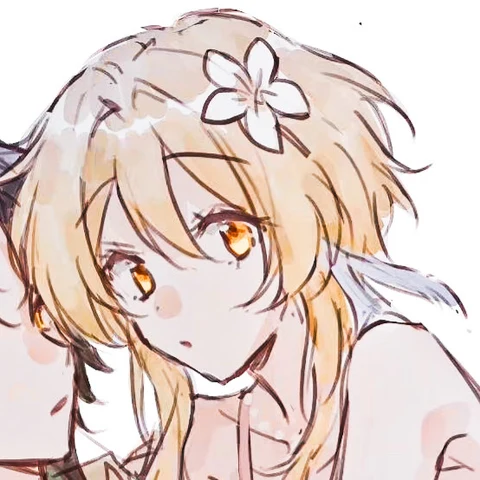 Genshin Impact — Xiao & Lumine with White Flowers · Izquierda
