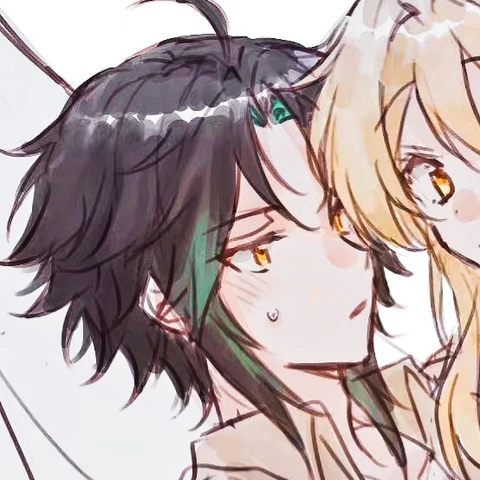 Genshin Impact — Xiao & Lumine with White Flowers · Derecha