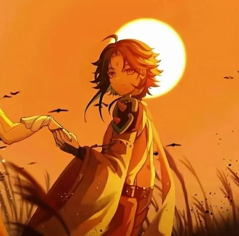 原神 · 钟离与空 · 金色月光 · 配套头像 · 左图