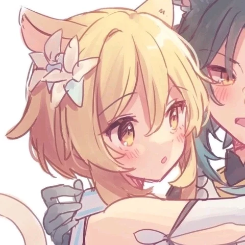 Genshin Impact — Xiao & Lumine with Soft Cat Ears · Izquierda