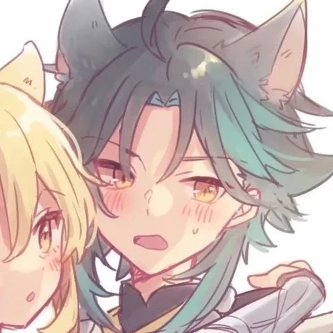 Genshin Impact — Xiao & Lumine with Soft Cat Ears · Derecha
