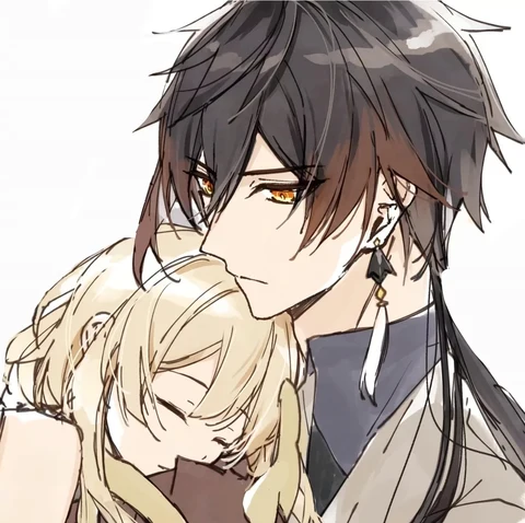 Genshin Impact — Zhongli & Lumine's Warm Embrace · Izquierda
