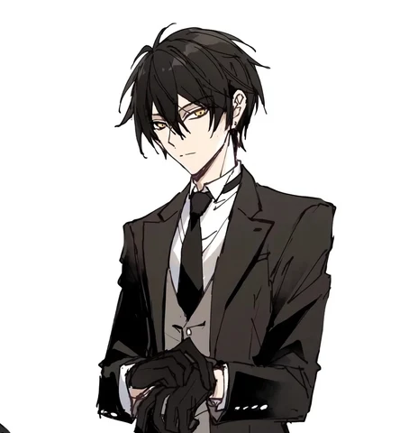 Genshin Impact — Zhongli & Lumine in Black Ties · Izquierda