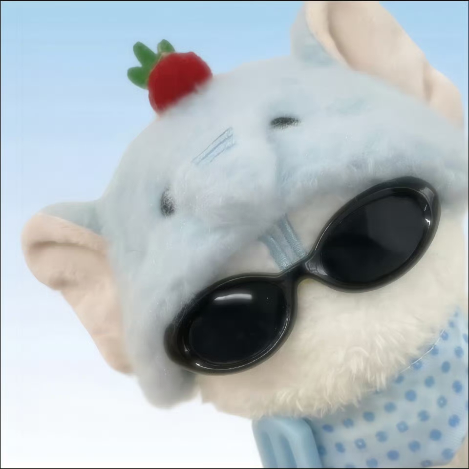 Strawberry-Hat Cat Plushies in Glasses — Matching Avatars · Right