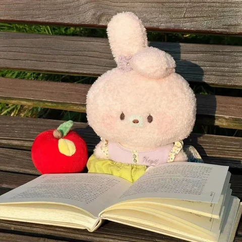 Bunny and Bear Reading on a Park Bench — Matching Avatars · Left
