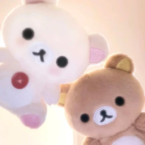 Rilakkuma & Korilakkuma — Soft Pink and Brown Cuddles · Derecha