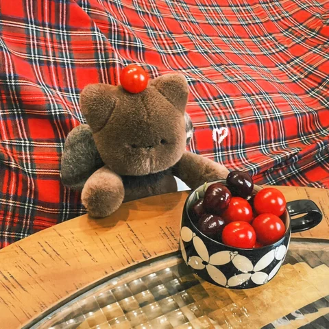 Bunny and Bear's Checkered Sofa Tea Break — Matching Avatars · Derecha