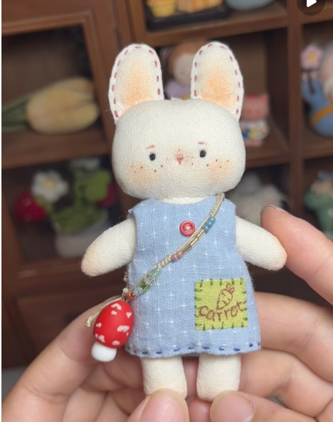 Bunny and Cat Plushies in Floral Dresses — Matching Avatars · Left