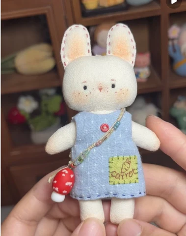 Bunny and Cat Plushies in Floral Dresses — Matching Avatars · Left