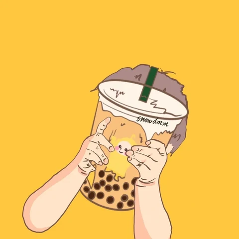 两杯小猫珍珠奶茶 · 配套头像 · 右图