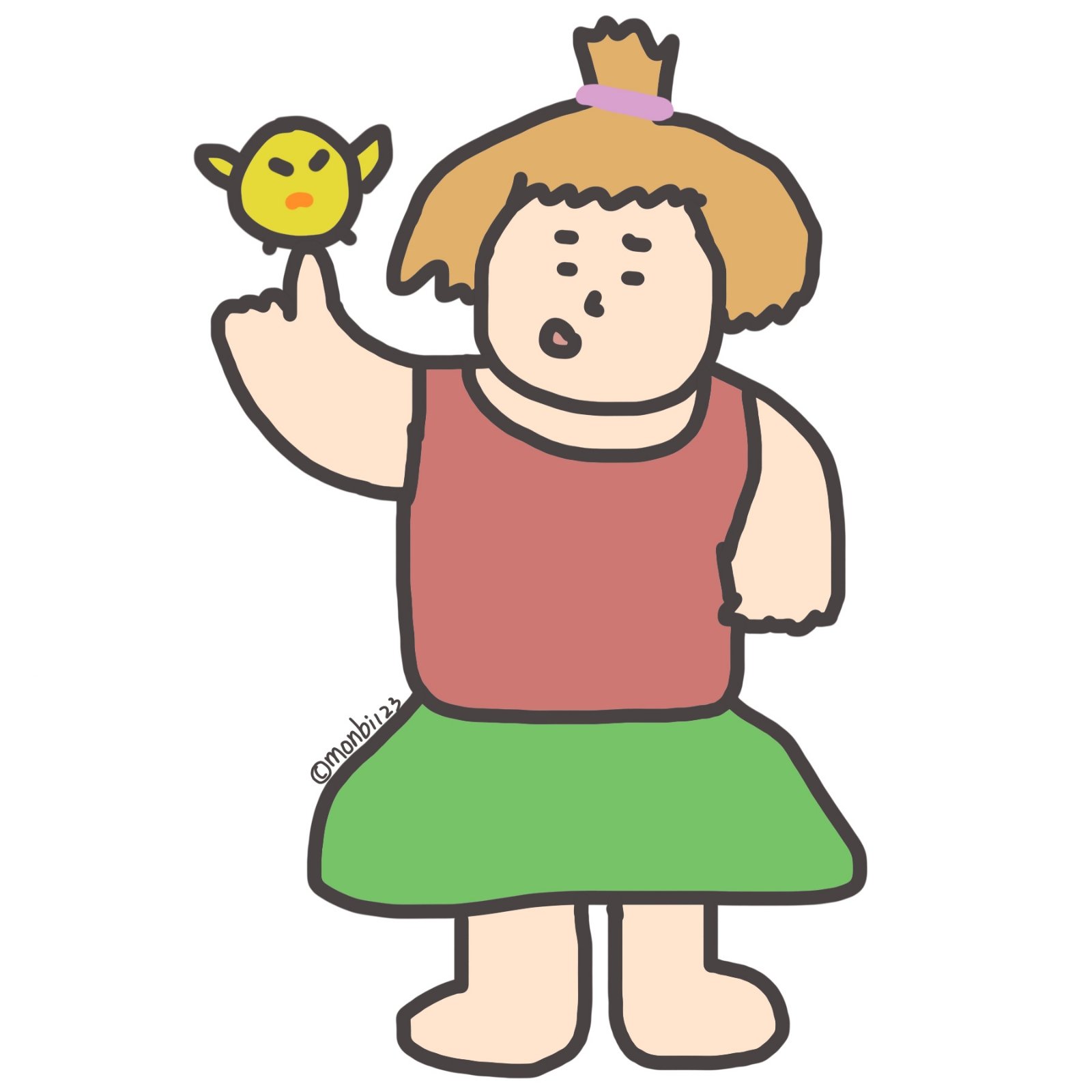 Tiny Doodle Couple Flexing Their Muscles — Matching Avatars · Right