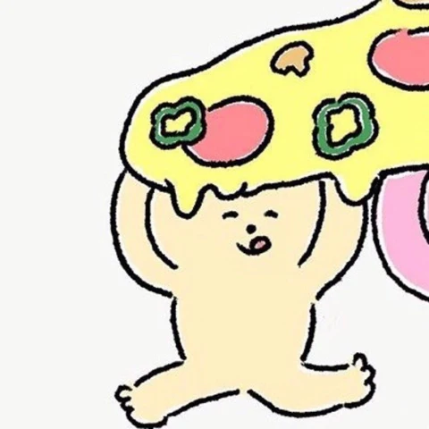 披萨帽子粉黄搭档 · 配套头像 · 左图