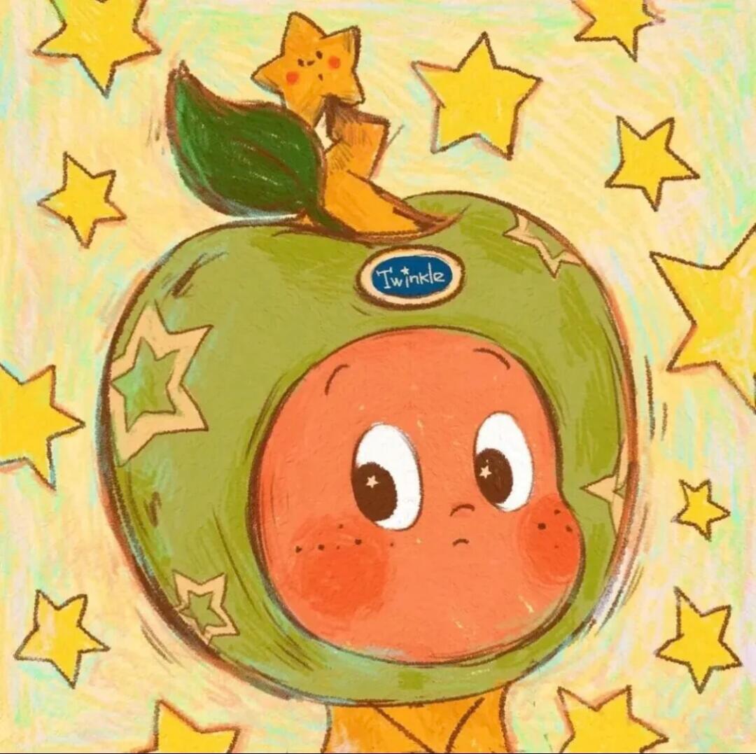 Starry Little Friends in Apple Hats — Matching Avatars · Left