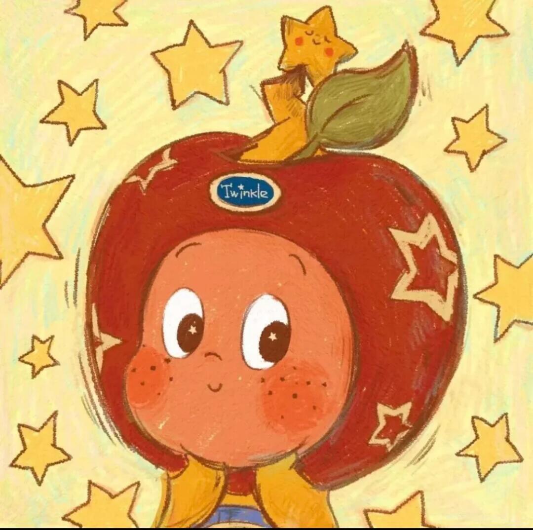 Starry Little Friends in Apple Hats — Matching Avatars · Right