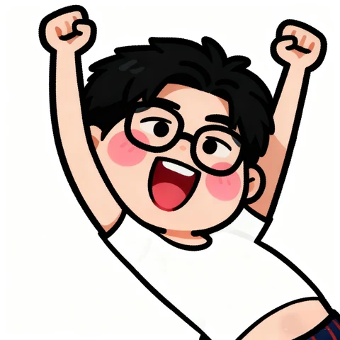 Energetic Glasses-Wearing Couple Raising Their Fists — Matching Avatars · Izquierda