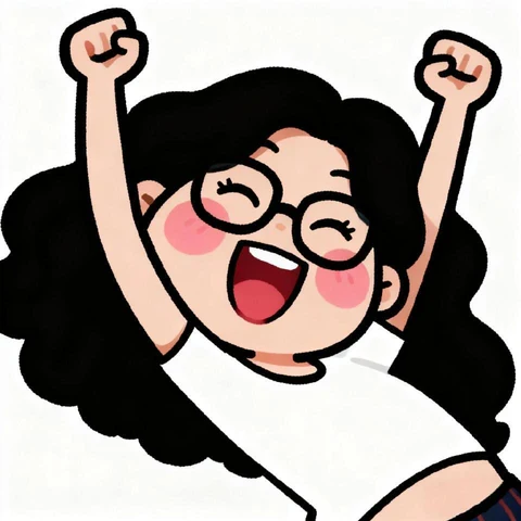 Energetic Glasses-Wearing Couple Raising Their Fists — Matching Avatars · Derecha
