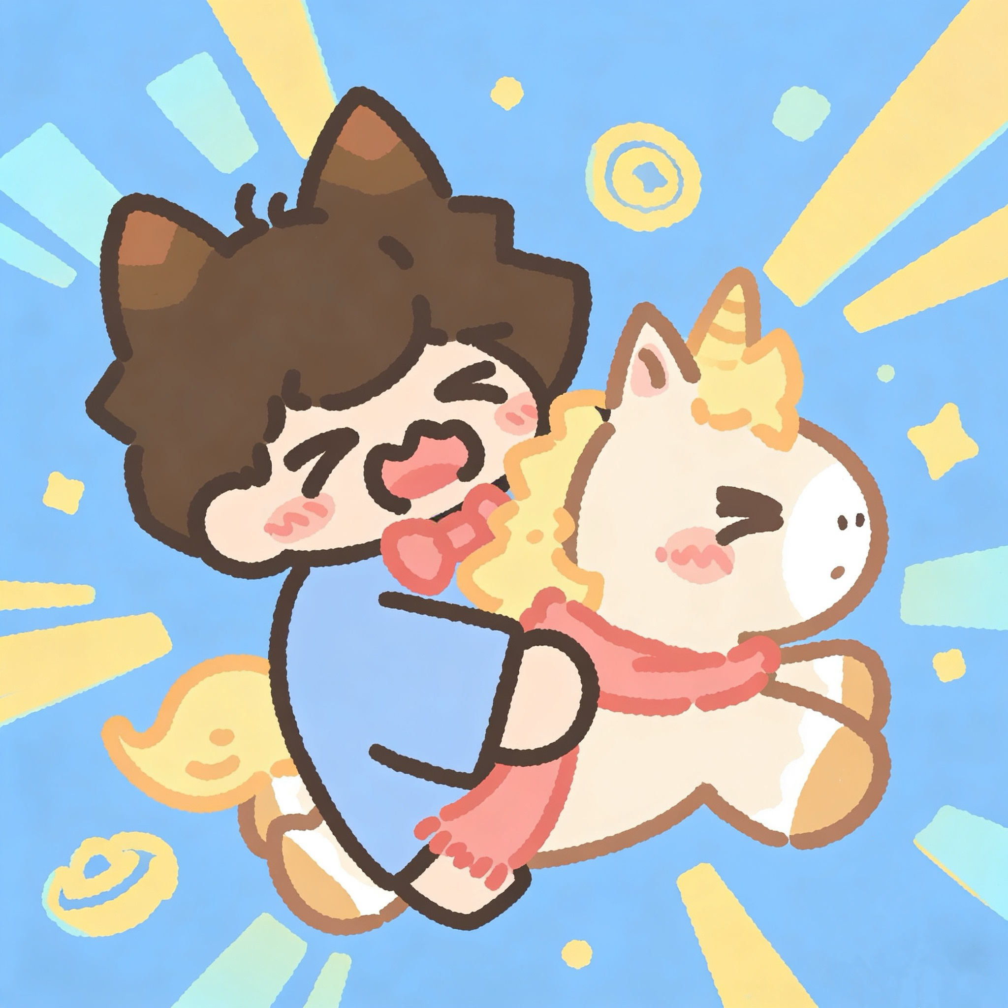 Chibi Couple Riding Little Ponies — Matching Avatars · Izquierda
