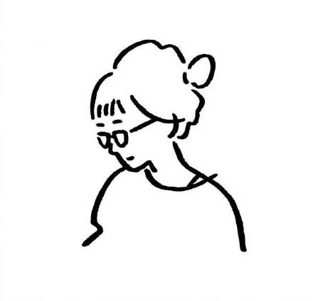 极简女孩线描 · S077