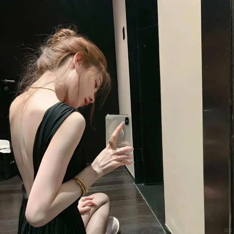 Black Dress Mirror Selfie · S272
