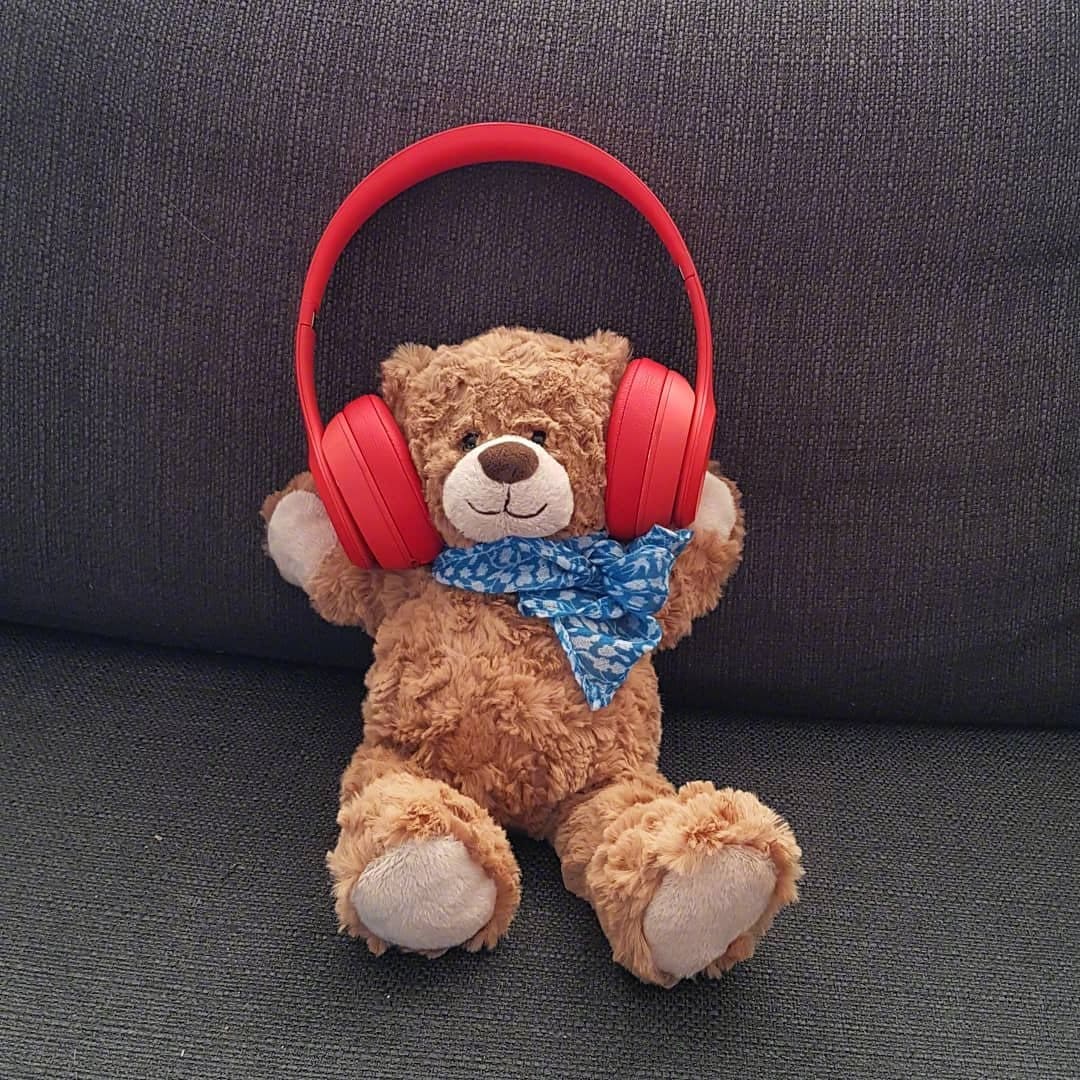 Teddy Bear with Red Headphones · S401