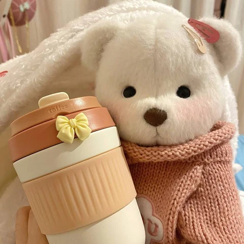 Scarf Bear with a Coffee Cup · S415