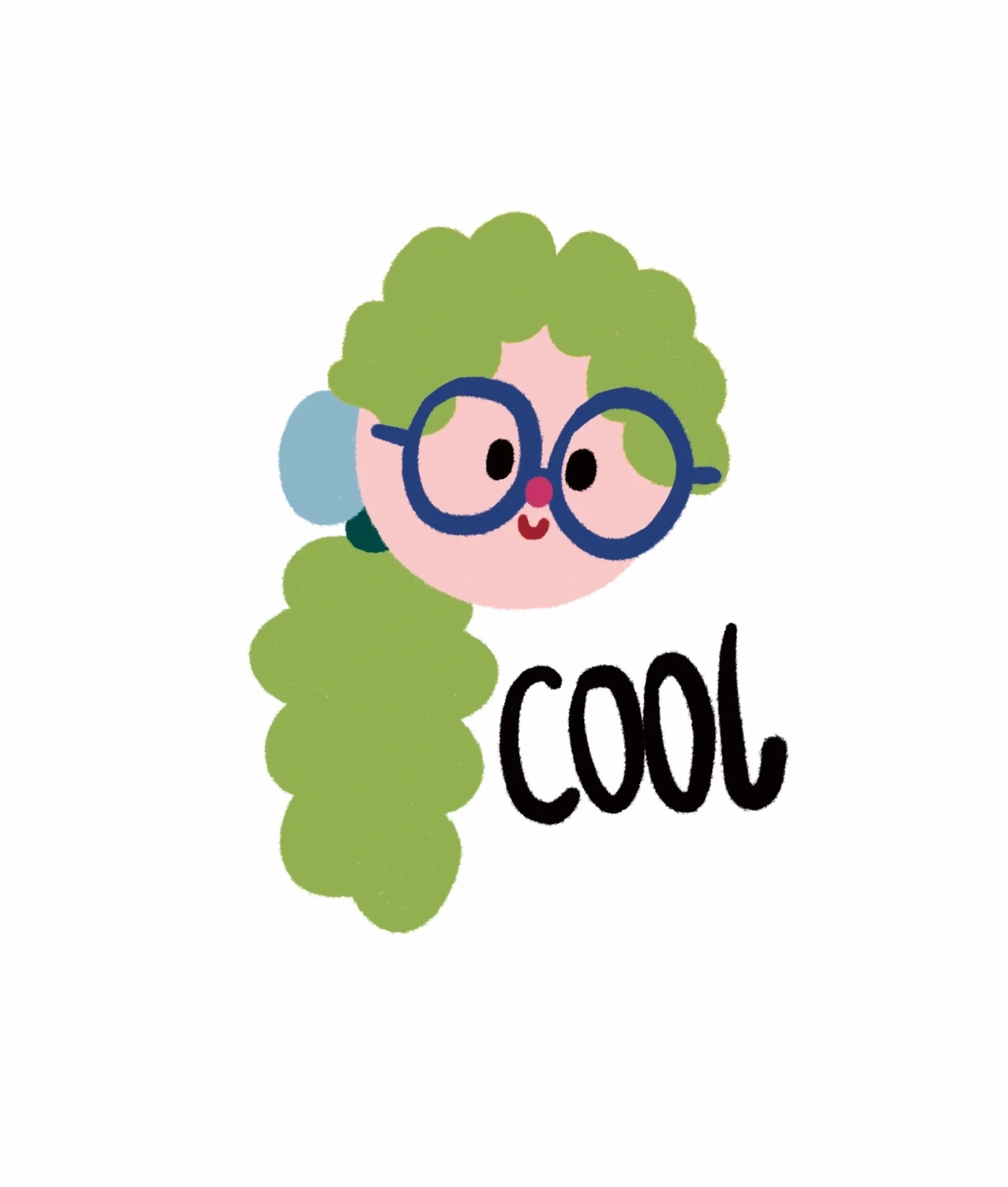 Curly-Haired Character with Glasses · S475