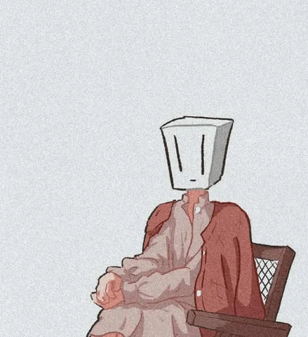 Paper Bag Head in a Red Coat · S476