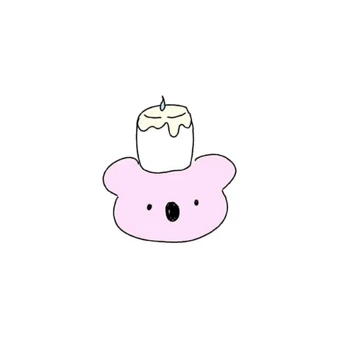Pink Bear with a Candle Hat · S486