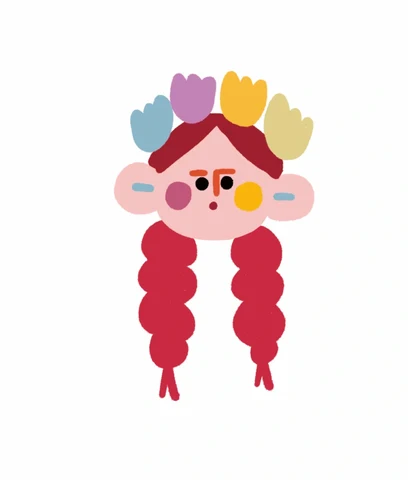 Character with Colorful Braids · S498